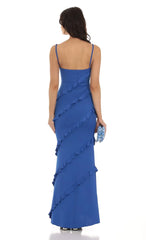Ruffle Maxi Dress in Pink
