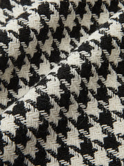 Houndstooth Tweed Mini Dress with Horsebit Detail