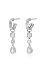 LUV AJ Bezel Stone Charm Huggies