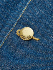 Metal Button Denim Blazer Dress