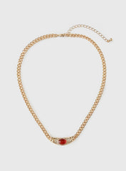 No Place Like Home Necklace Gold / Red