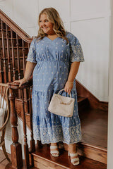 Sunday Brunch Floral Embroidered Midi Dress Curves