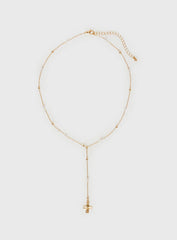 Leonidas Lariat Necklace Gold